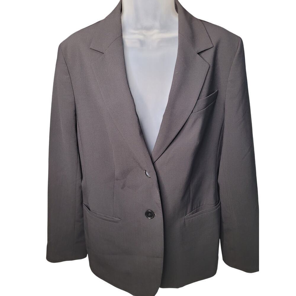 Talbots‎ Black Two Button Women's Blazer Lined Front Pockets Sz 12